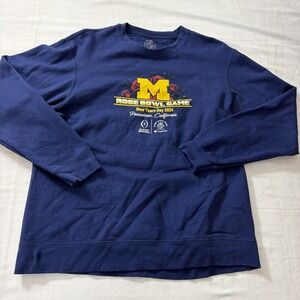Michigan Wolverines 2024 Rose Bowl Long Sleeve T-shirt Navy Blue Large Football